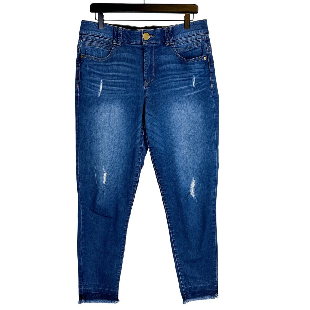 Democracy Ab Technology Skinny Jeans Raw Hem High Rise 27” Blue - 12